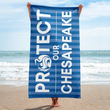 Load image into Gallery viewer, Protect Our Chesapeake Striped Beach Towel