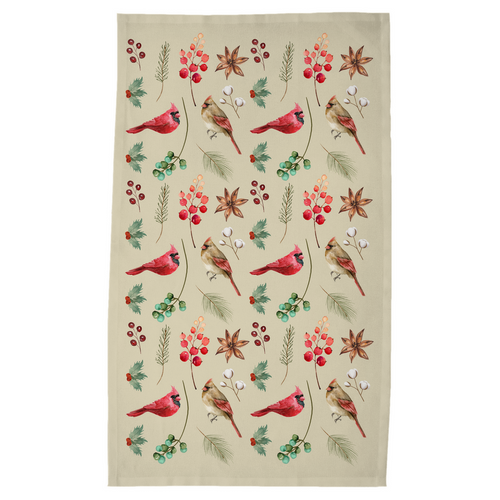 Fowl Towel -Northern Cardinal Tea Towel (Russet)