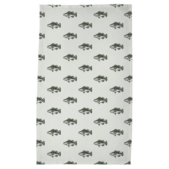 Bass Tea Towel, Collage Pattern