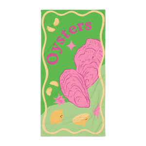 Coastal Catch Beach Towel Bundle – Blue Crabs & Oysters (Set of 2)