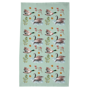 Fowl Towel -Duck, Duck, Goose Tea Towel (Sage)