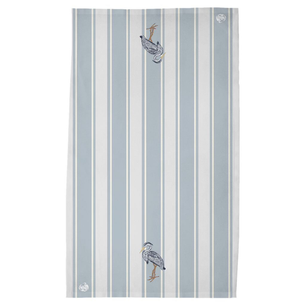 Heron Tea Towel, Stripped Pattern