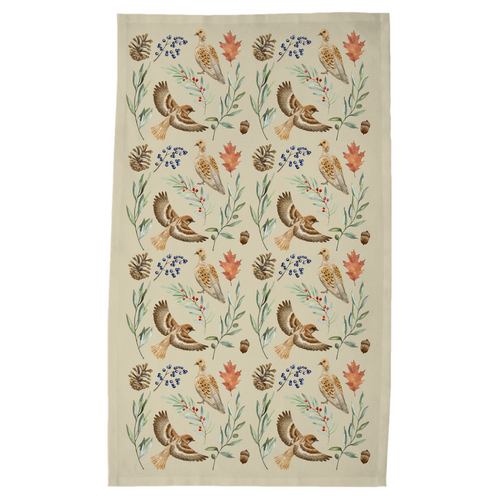 Fowl Towel - Autumn Doves Tea Towel (Russet)