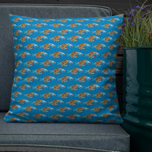 Load image into Gallery viewer, Premium Crabby Pillow (Reversible: Deep Blue/ Marigold)