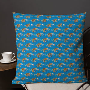 Premium Crabby Pillow (Reversible: Deep Blue/ Marigold)
