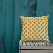 Load image into Gallery viewer, Premium Crabby Pillow (Reversible: Deep Blue/ Marigold)