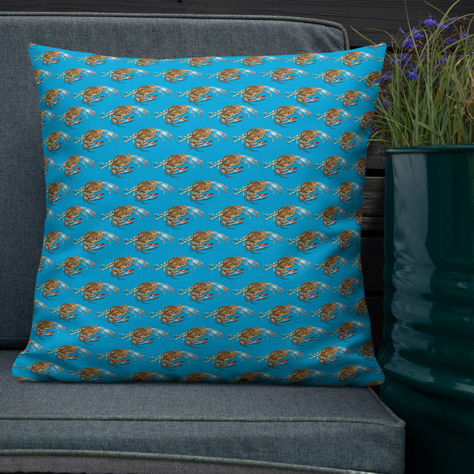 Premium Crabby Pillow (Reversible: Aqua/Grass)